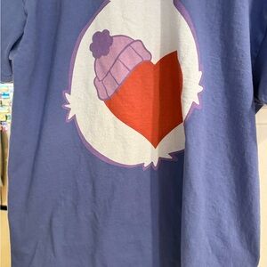 Gildan Purple Tee with Heart and Hat Design